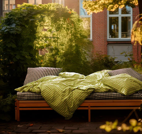 Bæk & Bølge Bettwäsche, grün/soft pink von Juna - 200 x 220 cm, inkl. 2 x Kissenbezug - Jacobsen Plus