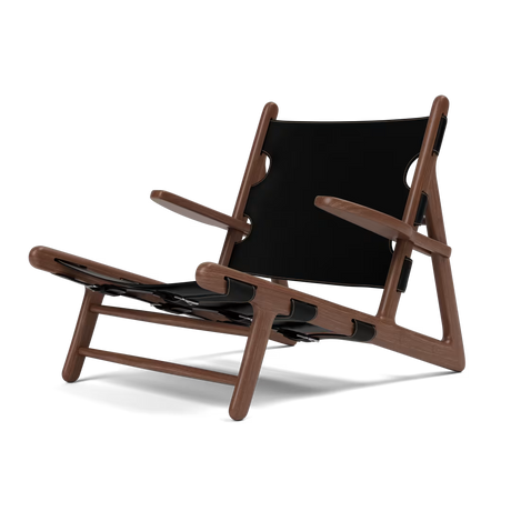 Hunting Chair von Børge Mogensen - Schwarzes Leder / Geräucherte Eiche geölt - Jacobsen Plus