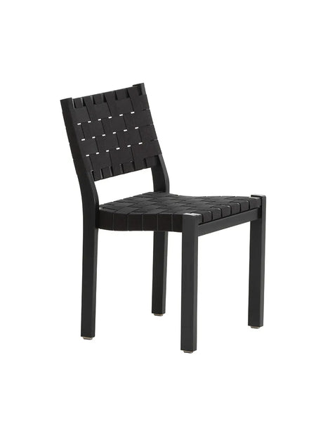 Chair 611 von Artek - Schwarz mit schwarz-schwarzem Geflecht - Jacobsen Plus
