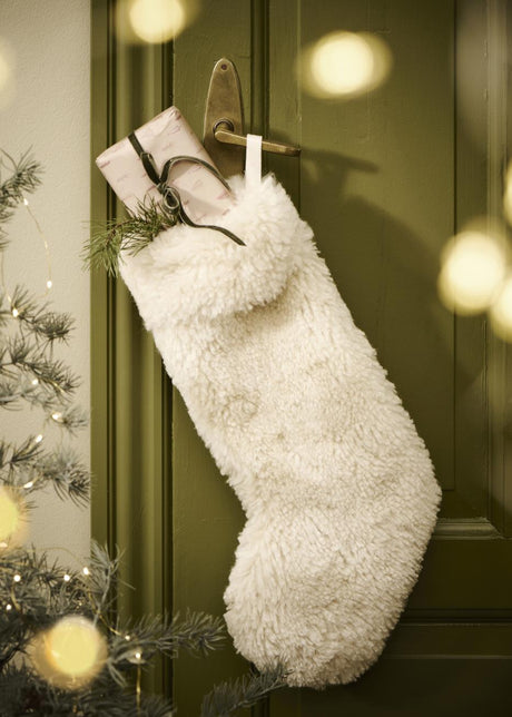 Lammschfell Weihnachtsstrumpf – Creme von Ib Laursen - 2 - Jacobsen Plus