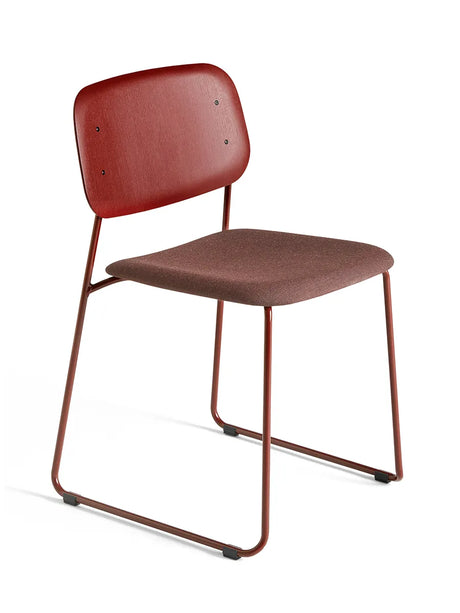 Soft Edge 50 Sled, gepolsterter Stuhl von HAY - Fall red - fall red Stel - Remix 373 - Jacobsen Plus