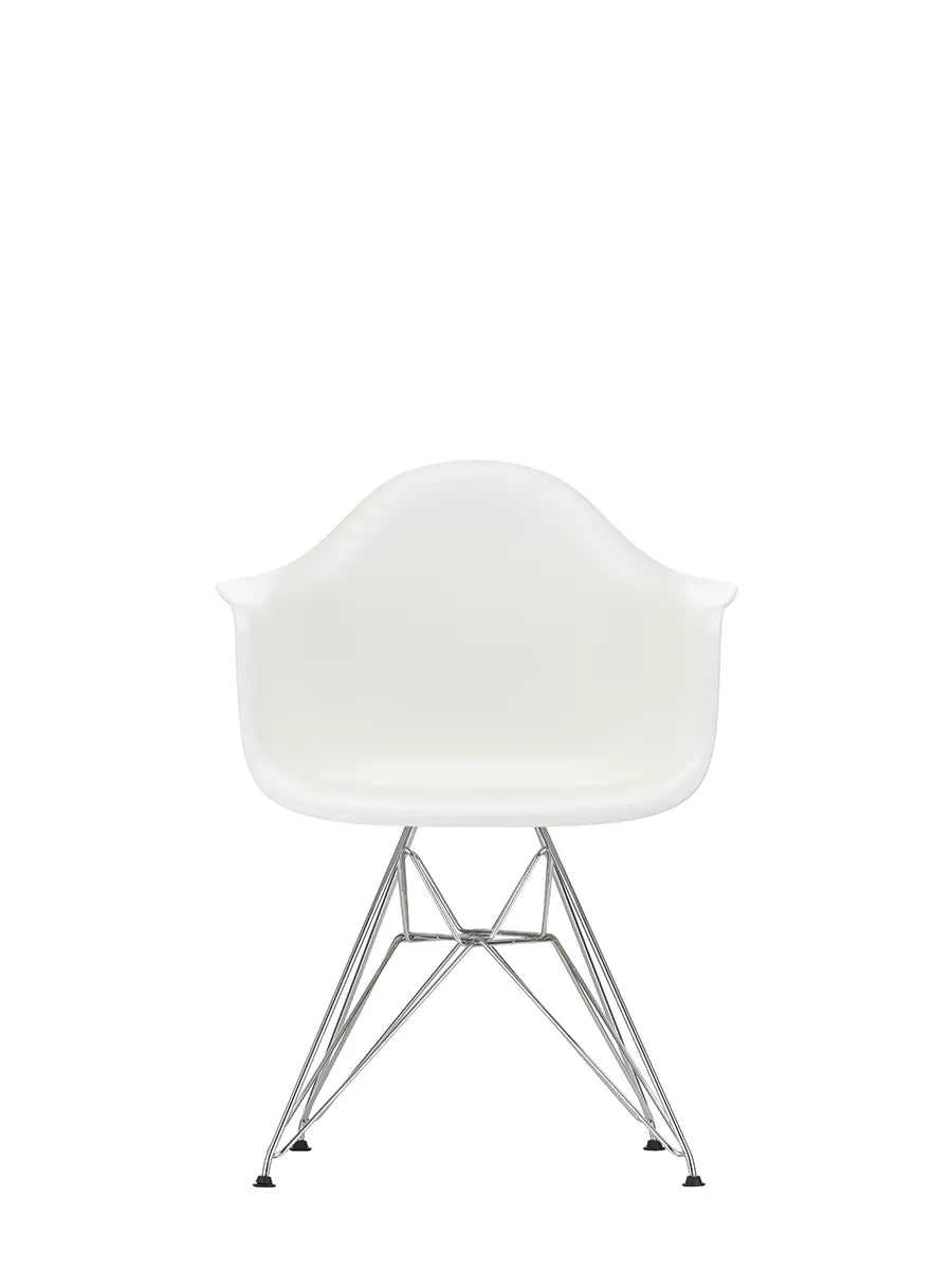 Eames Plastic Armchair DAR, verchromt von Vitra - Weiß - Jacobsen Plus