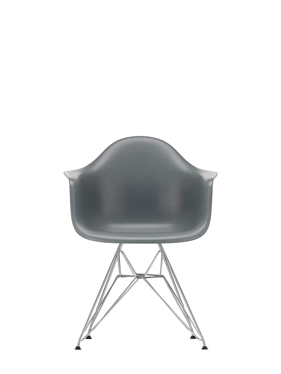 Eames Plastic Armchair DAR, verchromt von Vitra - Granitgrau - Jacobsen Plus
