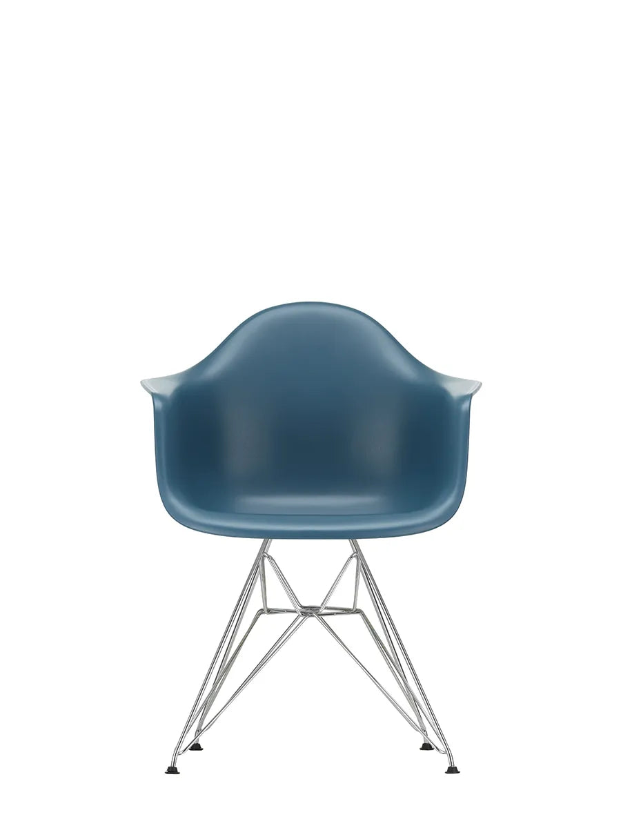 Eames Plastic Armchair DAR, verchromt von Vitra - Meeresblau - Jacobsen Plus