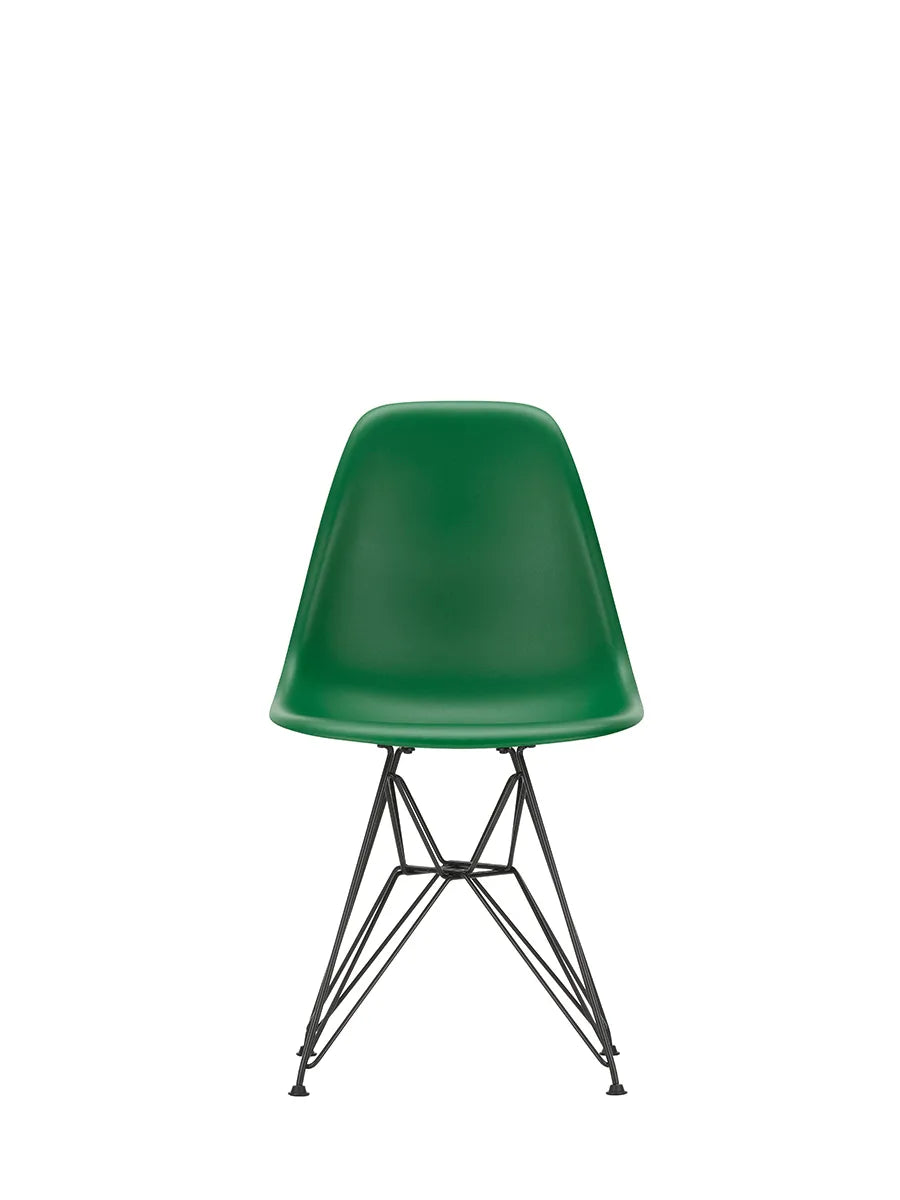 Eames Plastic Side Chair DSR, sort pulverlakeret fra Vitra - Emerald - Jacobsen Plus