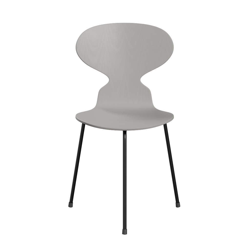 3100 Myren med 3 ben, sort stel af Arne Jacobsen - Farvet finér - Ask - Nine Grey (155) - Jacobsen Plus