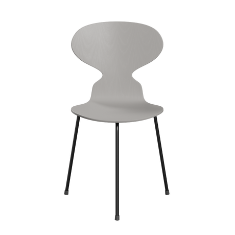 3100 Ant Chair mit 3 Beinen, schwarzem Gestell von Arne Jacobsen - Farbige Furnier - Esche - Nine Grey (155) - Jacobsen Plus