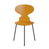 3100 Myren med 3 ben, sort stel af Arne Jacobsen - Farvet finér - Ask - Burnt Yellow (475) - Jacobsen Plus
