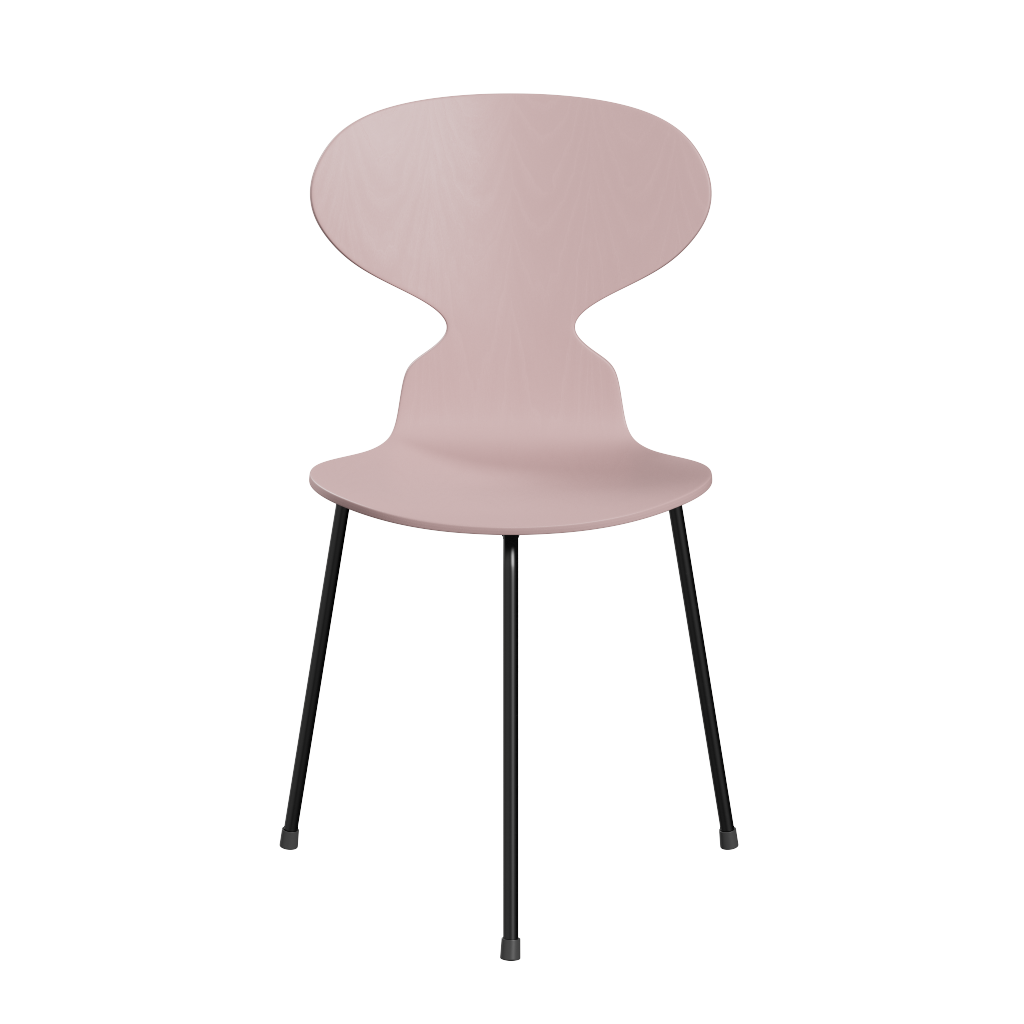 3100 Myren med 3 ben, sort stel af Arne Jacobsen - Farvet finér - Ask - Pale Rose (615) - Jacobsen Plus