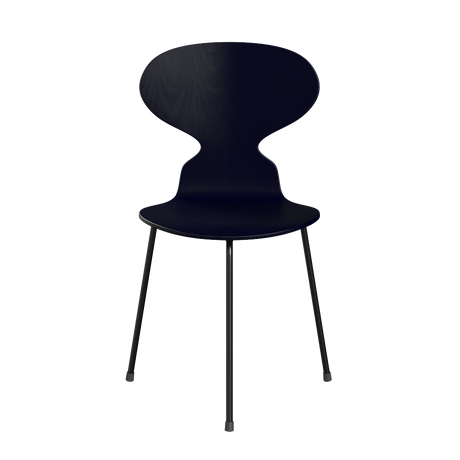 3100 Ant Chair mit 3 Beinen, schwarzem Gestell von Arne Jacobsen - Farbfurnier - Esche - Mitternachtsblau (895) - Jacobsen Plus