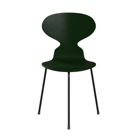 3100 Ant Chair mit 3 Beinen, schwarzem Gestell von Arne Jacobsen - Farbige Furnier - Esche - Evergreen (955) - Jacobsen Plus
