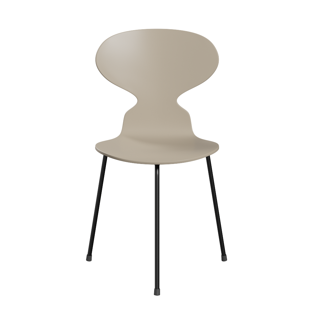3100 Myren med 3 ben, sort stel af Arne Jacobsen - Lakeret finér - Light Beige (130) - Jacobsen Plus