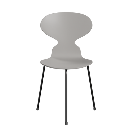 3100 Ant Chair mit 3 Beinen, schwarzem Gestell von Arne Jacobsen - Lackiertes Furnier - Nine Grey (150) - Jacobsen Plus