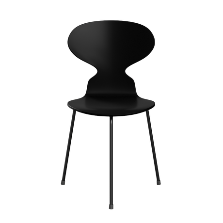 3100 Ant Chair mit 3 Beinen, schwarzem Gestell von Arne Jacobsen - Lackiertes Furnier - Schwarz (190) - Jacobsen Plus