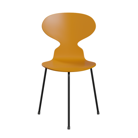 3100 Ant Chair mit 3 Beinen, schwarzem Gestell von Arne Jacobsen - Lackiertes Furnier - Burnt Yellow (470) - Jacobsen Plus