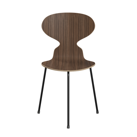3100 Ant Chair mit 3 Beinen, schwarzem Gestell von Arne Jacobsen - Klar lackiertes Furnier - Walnuss - Jacobsen Plus