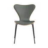 Fritz Hansen - 3107 stol, naturfiner og forsidepolstret i Grace læder - Bøg - Concrete Grey læder - Warm Graphite stel - Jacobsen Plus