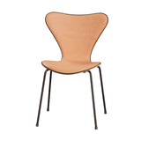 Fritz Hansen - 3107 stol, naturfiner og forsidepolstret i Natur læder - Mørkbejdset eg - Brown Bronze stel - Jacobsen Plus