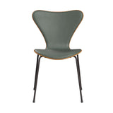 Fritz Hansen - 3107 stol, naturfiner og forsidepolstret i Grace læder - Elm - Concrete Grey læder - Warm Graphite stel - Jacobsen Plus