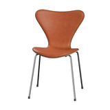 Fritz Hansen - 3107 stol, naturfiner og forsidepolstret i Grace læder - Valnød - Valnød læder - Krom stel - Jacobsen Plus