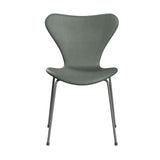Fritz Hansen - 3107 stol, fuldpolstret i Grace læder - Concrete Grey læder - Silver Grey stel - Jacobsen Plus