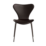 Fritz Hansen - 3107 stol, fuldpolstret i Grace læder - Dark Brown læder - Brown Bronze stel - Jacobsen Plus
