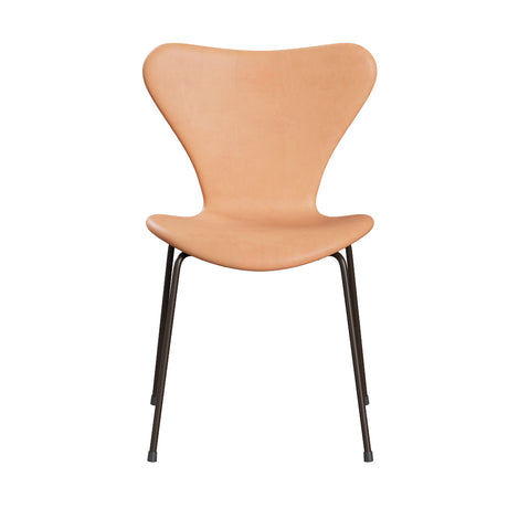 Fritz Hansen - 3107 Stuhl, vollgepolstert in Naturleder - Chrom-Gestell - Jacobsen Plus