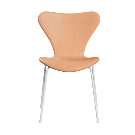 Fritz Hansen - 3107 Stuhl, vollgepolstert in Naturleder - Chrom-Gestell - Jacobsen Plus