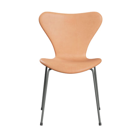 Fritz Hansen - 3107 Stuhl, vollgepolstert in Naturleder - Chrom-Gestell - Jacobsen Plus
