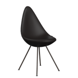 3110 Drop™ Stuhl, vollgepolstert - Braun Bronze von Arne Jacobsen - Aura Leder - Black Brown - Jacobsen Plus