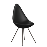 3110 Drop™ Stuhl, vollgepolstert - Braun Bronze von Arne Jacobsen - Aura Leder - Black - Jacobsen Plus