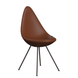 3110 Drop™ Stuhl, vollgepolstert - Braun Bronze von Arne Jacobsen - Aura Leder - Cognac - Jacobsen Plus