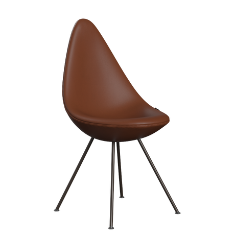 3110 Drop™ Stuhl, vollgepolstert - Braun Bronze von Arne Jacobsen - Aura Leder - Black Brown - Jacobsen Plus
