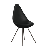 3110 Drop™ Stuhl, vollgepolstert - Braun Bronze von Arne Jacobsen - Grace Leder - Black - Jacobsen Plus