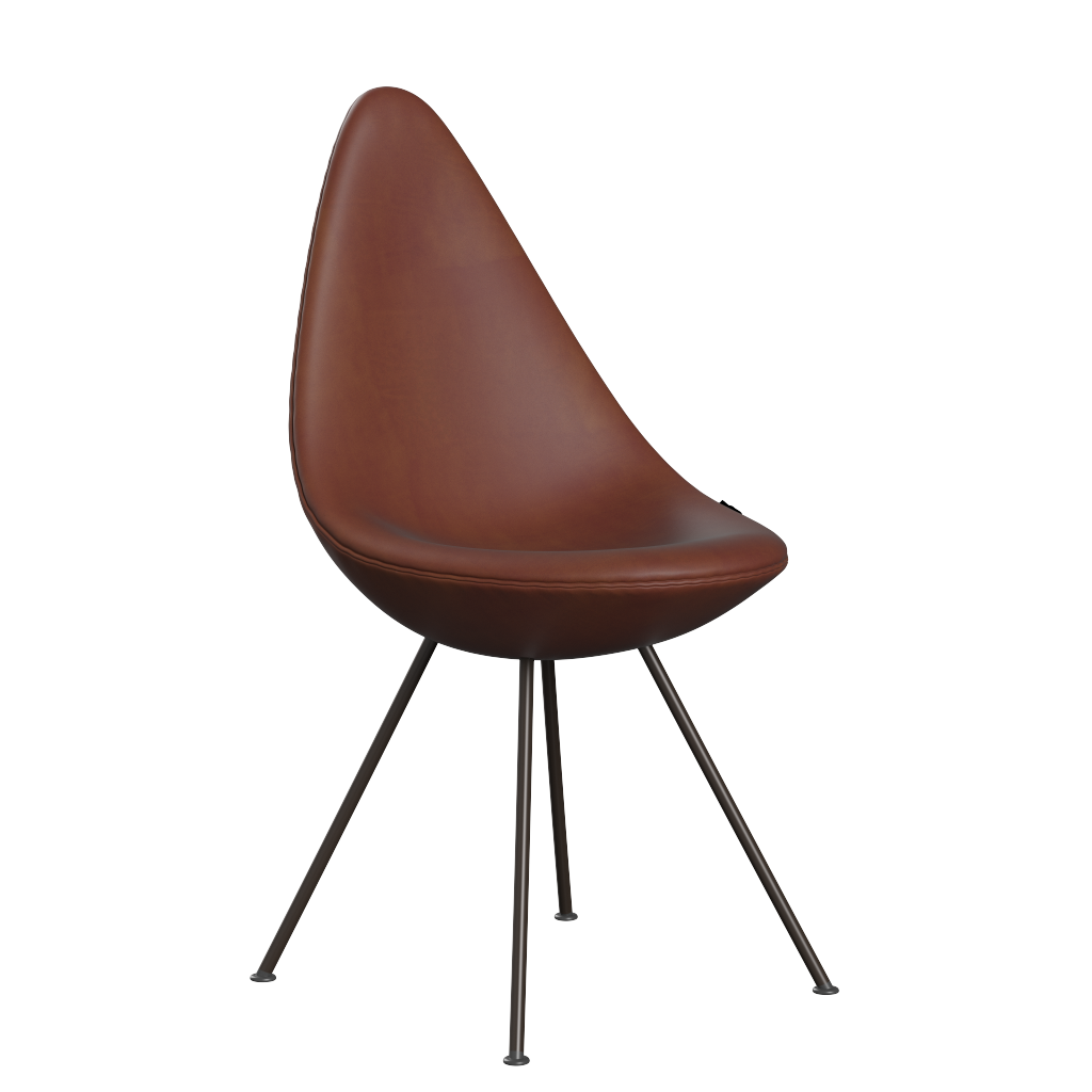 3110 Drop™ Stuhl, vollgepolstert - Braun Bronze von Arne Jacobsen - Grace Leder - Chestnut - Jacobsen Plus