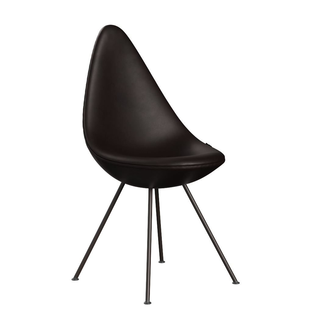 3110 Drop™ Stuhl, vollgepolstert - Braun Bronze von Arne Jacobsen - Grace Leder - Dark Brown - Jacobsen Plus