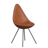 3110 Drop™ Stuhl, vollgepolstert - Braun Bronze von Arne Jacobsen - Grace Leder - Walnut - Jacobsen Plus