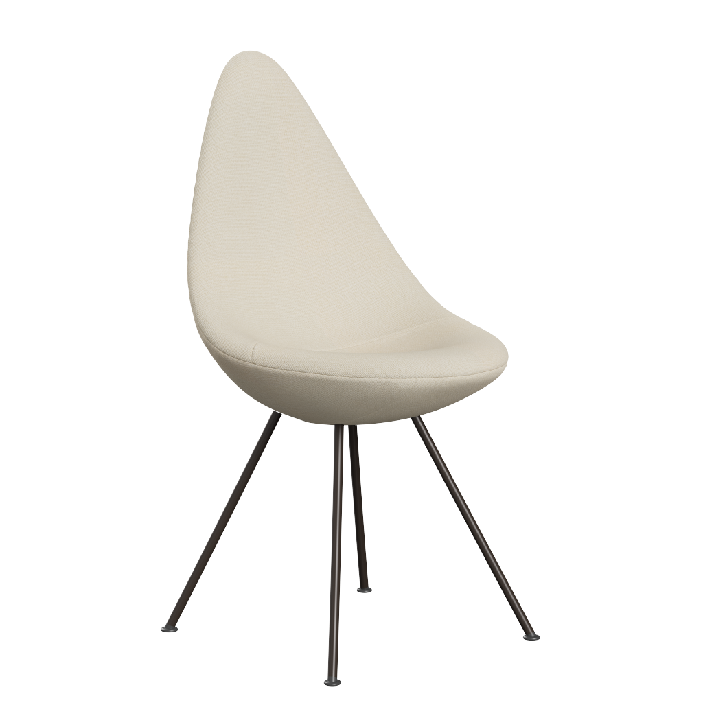 3110 Drop™ Stuhl, vollgepolstert - Braun Bronze von Arne Jacobsen - Hallingdal - 100 Off White - Jacobsen Plus