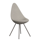 3110 Drop™ Stuhl, vollgepolstert - Braun Bronze von Arne Jacobsen - Hallingdal - 103 Light Grey - Jacobsen Plus