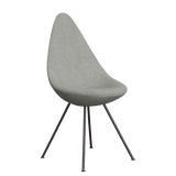 3110 Drop™ Stuhl, vollgepolstert - Braun Bronze von Arne Jacobsen - Hallingdal - 110 White/Grey - Jacobsen Plus