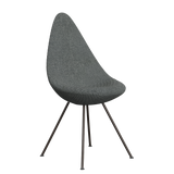 3110 Drop™ Stuhl, vollgepolstert - Braun Bronze von Arne Jacobsen - Hallingdal - 126 White/Brown - Jacobsen Plus