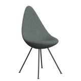3110 Drop™ Stuhl, vollgepolstert - Braun Bronze von Arne Jacobsen - Hallingdal - 130 Grey - Jacobsen Plus