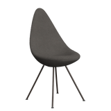 3110 Drop™ Stuhl, vollgepolstert - Braun Bronze von Arne Jacobsen - Hallingdal - 143 Grey/Dark - Jacobsen Plus