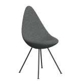 3110 Drop™ Stuhl, vollgepolstert - Braun Bronze von Arne Jacobsen - Hallingdal - 166 White Black - Jacobsen Plus