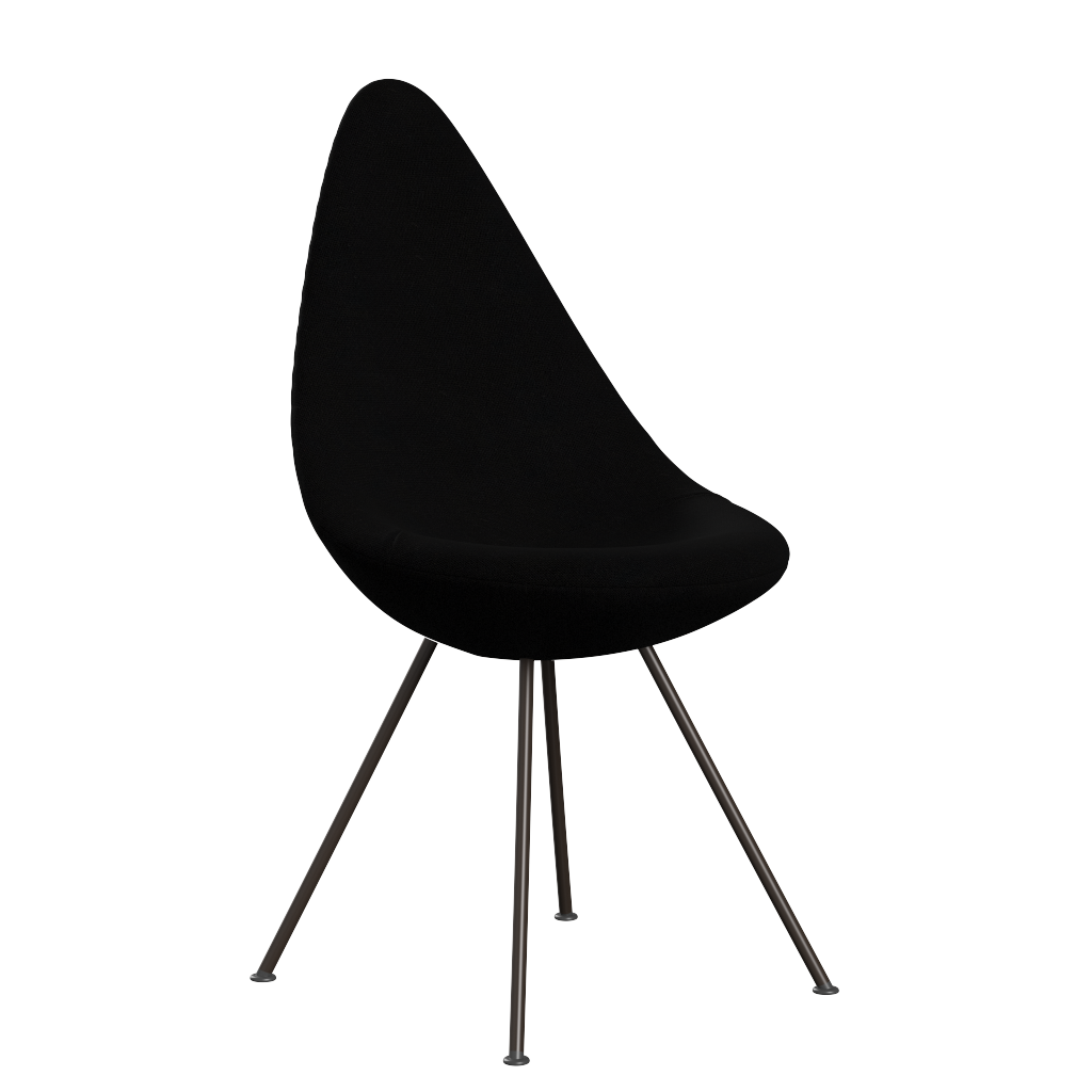 3110 Drop™ Stuhl, vollgepolstert - Braun Bronze von Arne Jacobsen - Hallingdal - 190 Black - Jacobsen Plus