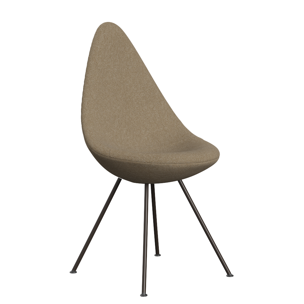 3110 Drop™ Stuhl, vollgepolstert - Braun Bronze von Arne Jacobsen - Hallingdal - 220 Dark Sand - Jacobsen Plus
