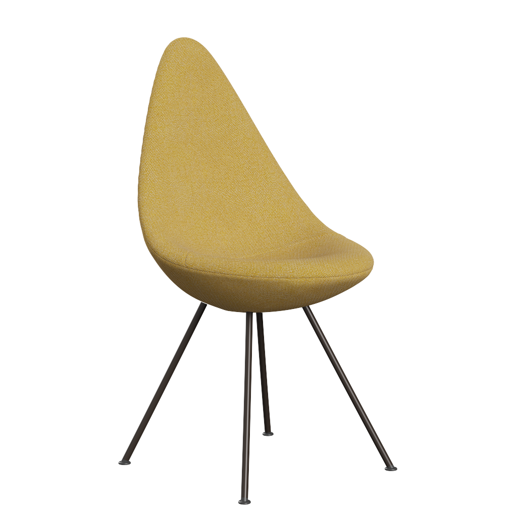 3110 Drop™ Stuhl, vollgepolstert - Braun Bronze von Arne Jacobsen - Hallingdal - 407 Yellow/White - Jacobsen Plus
