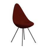 3110 Drop™ Stuhl, vollgepolstert - Braun Bronze von Arne Jacobsen - Hallingdal - 596 Red/Black - Jacobsen Plus