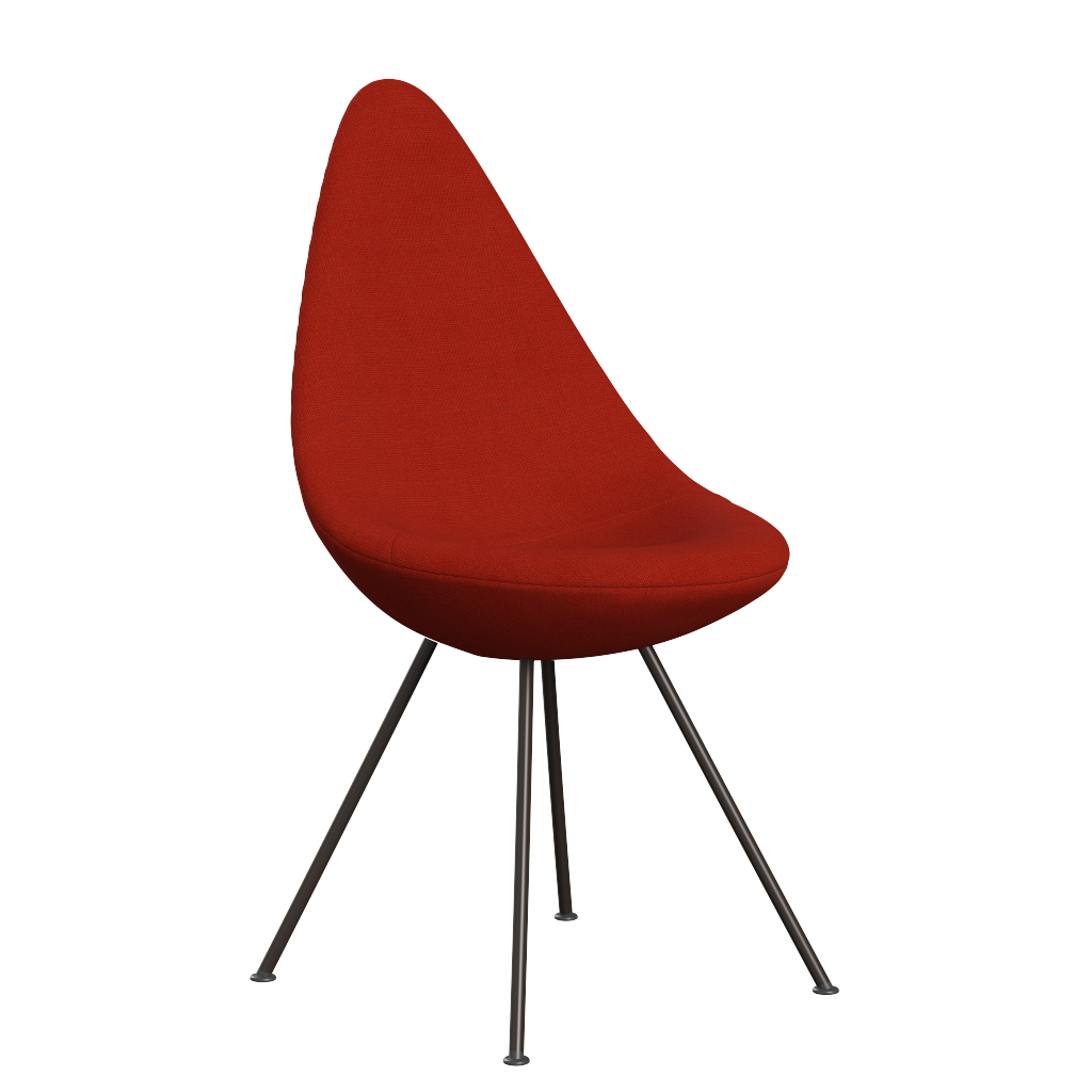 3110 Drop™ Stuhl, vollgepolstert - Braun Bronze von Arne Jacobsen - Hallingdal - 600 Orange - Jacobsen Plus