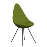3110 Drop™ Stuhl, vollgepolstert - Braun Bronze von Arne Jacobsen - Hallingdal - 980 Green - Jacobsen Plus